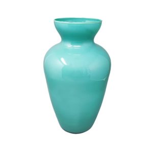 1970s Gorgeous Aquamarine Vase by Carlo Nason in Murano Glass. Made in Italy