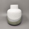 1970s Gorgeous Green And White Vase in Ceramic by F.lli Brambilla. Made in Italy