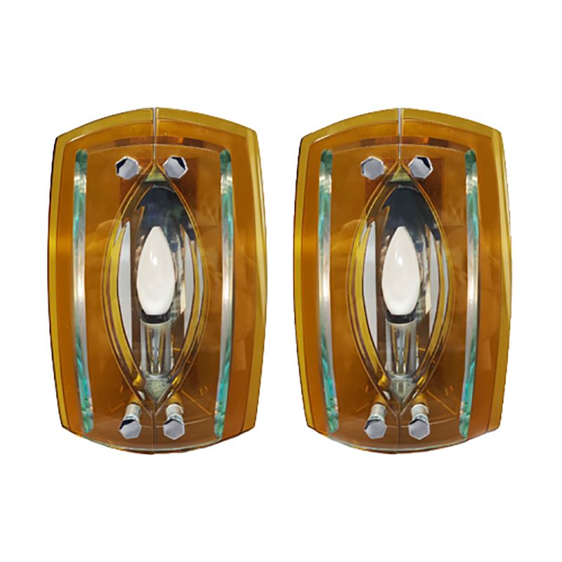 1970s Gorgeous Pair of Sconces by Veca in Murano Glass. Made in Italy
