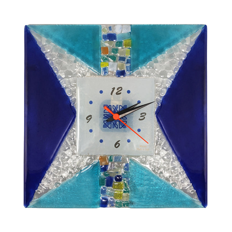 1970s Gorgeous Wall Clock in Murano Glass by “CSC”, Made in Italy