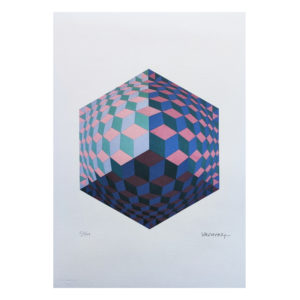 1970s Original Gorgeous Victor Vasarely Op Art Limited Edition Lithograph