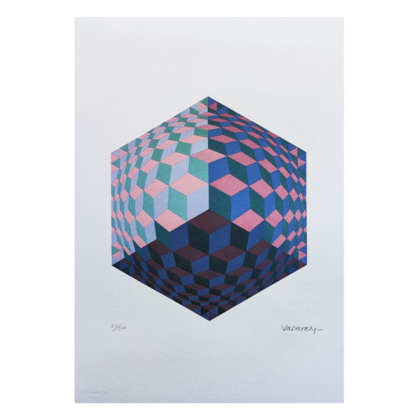 1970s Original Gorgeous Victor Vasarely Op Art Limited Edition Lithograph 1970s Original Gorgeous Victor Vasarely Op Art Limited Edition Lithograph