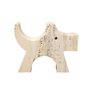 1970s Original Travertine Scottish Terrier Sculpture by Enzo Mari for F.lli Mannelli