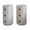 1970s Pair of vintage White Plastic Modular Cabinets by Anna Castelli Ferrieri for Kartell. Made in Italy 1970s Pair of vintage White Plastic Modular Cabinets by Anna Castelli Ferrieri for Kartell. Made in Italy
