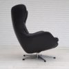 1970s, Vintage Danish swivel leather armchair, egg form, original condition