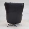 1970s, Vintage Danish swivel leather armchair, egg form, original condition