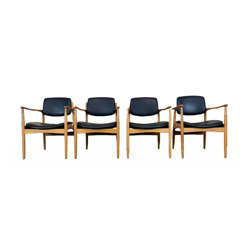 4x 60s 70s dining chair arm chair Danish design oak Denmark