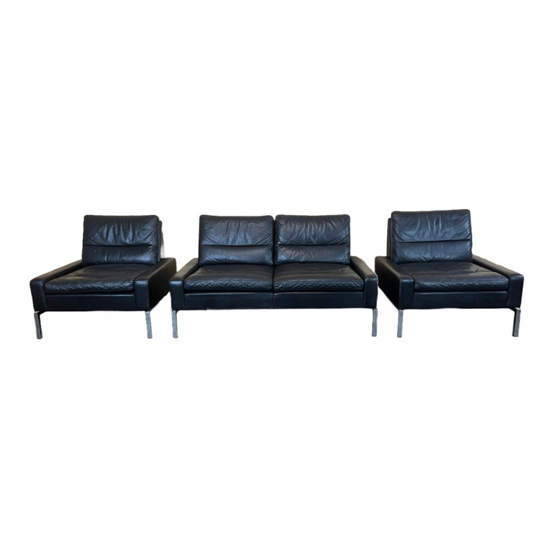 60s 70s sofa and 2 armchairs by Hans Peter Piehl for Wilkhahn leather sofa design