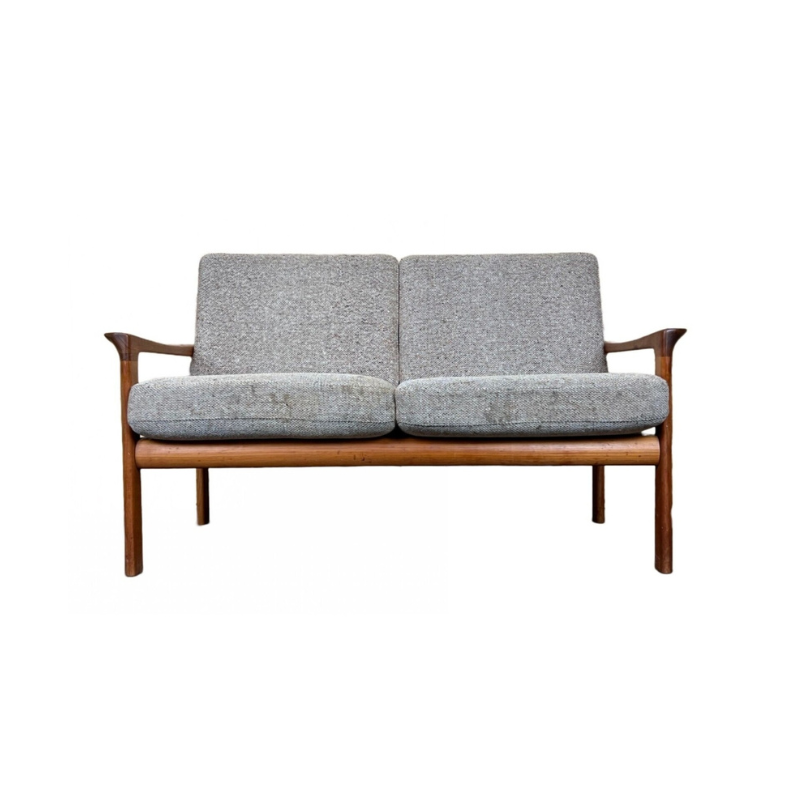 60s 70s teak 2-seater sofa couch Sven Ellekaer for comfort design Denmark