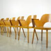 Rare set of beech dining chairs by Oswald Haerdtl (1899-1859) and produced by Ton (Thonet) in former Czech Republic, 1950s
