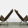 Foldable canvas lounge chairs, model X75-4, by Borge Lindau & Bo Lindekrantz for Lammhults, Sweden 70s