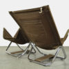 Foldable canvas lounge chairs, model X75-4, by Borge Lindau & Bo Lindekrantz for Lammhults, Sweden 70s