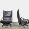 Special color leather lounge chair set, model 418 Torino BMP by Rolf Benz, Germany 1980s