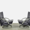 Special color leather lounge chair set, model 418 Torino BMP by Rolf Benz, Germany 1980s