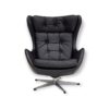 1970s, Vintage Danish swivel leather armchair, egg form, original condition