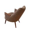 Mid-Century Danish Armchair with Matching Footstool in Lambswool