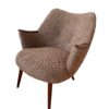 Mid-Century Danish Armchair with Matching Footstool in Lambswool