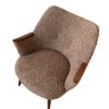 Mid-Century Danish Armchair with Matching Footstool in Lambswool