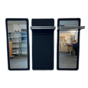 60s 70s wardrobe wall wardrobe Läsko 3-part chrome space age design