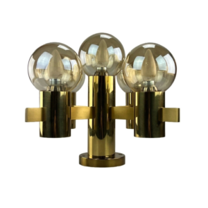 60s 70s ceiling lamp chandelier Gaetano Sciolari for Sciolari brass