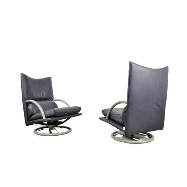 Special color leather lounge chair set, model 418 Torino BMP by Rolf Benz, Germany 1980s