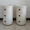 1970s Pair of vintage White Plastic Modular Cabinets by Anna Castelli Ferrieri for Kartell. Made in Italy 1970s Pair of vintage White Plastic Modular Cabinets by Anna Castelli Ferrieri for Kartell. Made in Italy