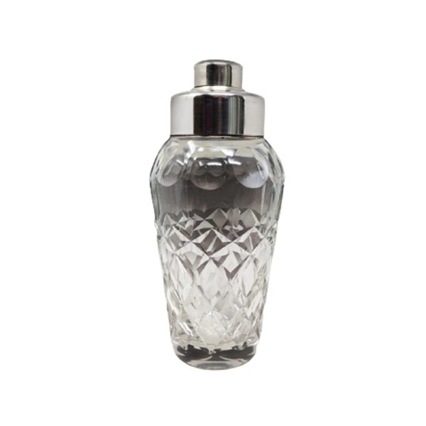 1950s Gorgeous Bohemian Cut Crystal Cocktail Shaker. Made in Italy