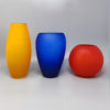 1960s Gorgeous Set of 3 Vases in Murano Glass, Made in Italy