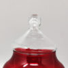 1960s Astonishing Red and Green Jar in Empoli Glass by Rossini. Made in Italy