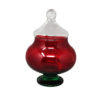 1960s Astonishing Red and Green Jar in Empoli Glass by Rossini. Made in Italy