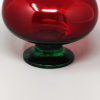 1960s Astonishing Red and Green Jar in Empoli Glass by Rossini. Made in Italy