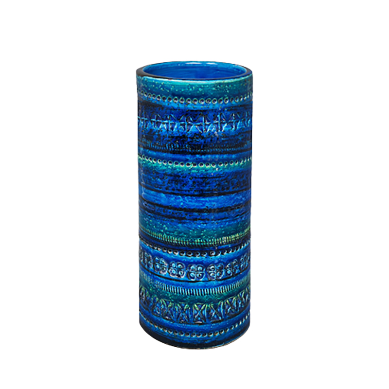 1960s Stunning Vase by Aldo Londi for Bitossi “Blue Rimini Collection”