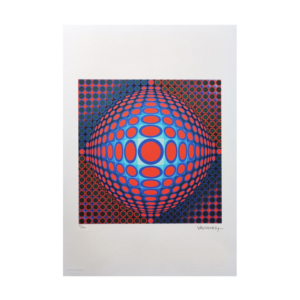 1970s Original Gorgeous Victor Vasarely Op Art Limited Edition Lithograph