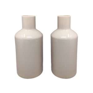 1970s Amazing Pair of Vases in Ceramic by F.lli Brambilla in Beige Color. Made in Italy