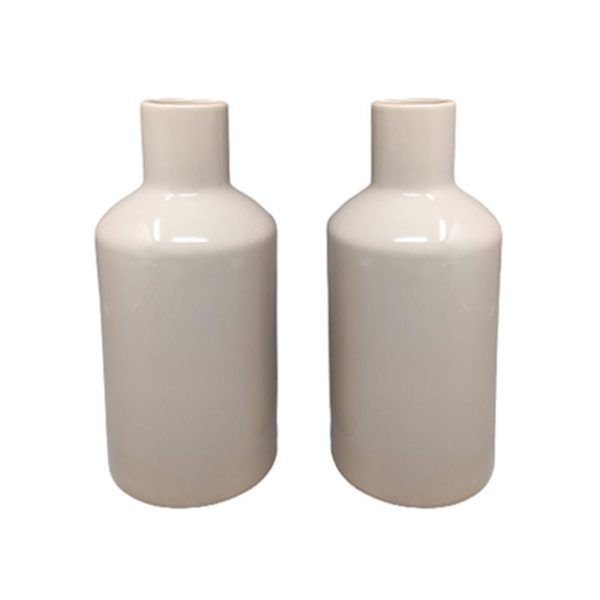 1970s Amazing Pair of Vases in Ceramic by F.lli Brambilla in Beige Color. Made in Italy