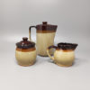 1970s Gorgeous Brown Coffee Set in Faenza Ceramic. Handmade Made in Italy 1970s Gorgeous Brown Coffee Set in Faenza Ceramic. Handmade Made in Italy