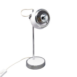 1970s Gorgeous White Eyeball Table Lamp by Veneta Lumi. Made in Italy