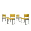 Rare set of four dining chairs attributed to Ilmar Lappalainen and produced by Asko, 1960s Finland