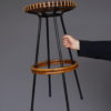 Rattan Bar Stools by Dirk Van Sliedregt for Rohé Noordwolde, 1950s, Set of 4 Rattan Bar Stools by Dirk Van Sliedregt for Rohé Noordwolde, 1950s, Set of 4