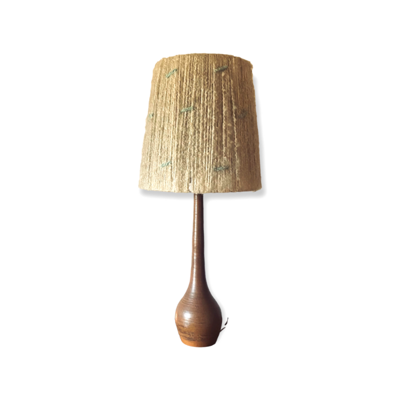 Mid-century monumental earthenware table lamp, France 1950s