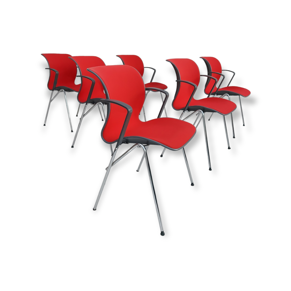 90s, Danish design by Alfred Homann, set of six “Ensemble” chairs, original condition