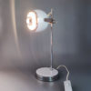 1970s Gorgeous White Eyeball Table Lamp by Veneta Lumi. Made in Italy