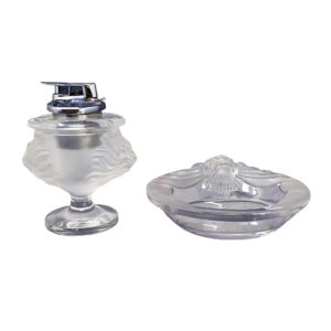 1970s Gorgeous Smoking Set by Lalique. Signed on The Bottom. Made in France