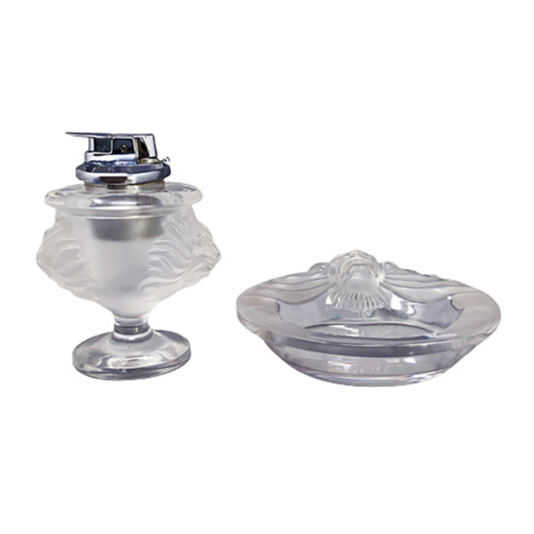 1970s Gorgeous Smoking Set by Lalique. Signed on The Bottom. Made in France