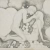 P. De Minter: ' Esoteric naked couple '. Large serigraphy