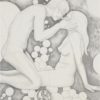 P. De Minter: ' Esoteric naked couple '. Large serigraphy