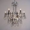 Sciolari chandelier `Ovali` 12 lights, silver with optical crystals, 1970`s ca, Italian, Rewired Sciolari chandelier `Ovali` 12 lights, silver with optical crystals, 1970`s ca, Italian, Rewired