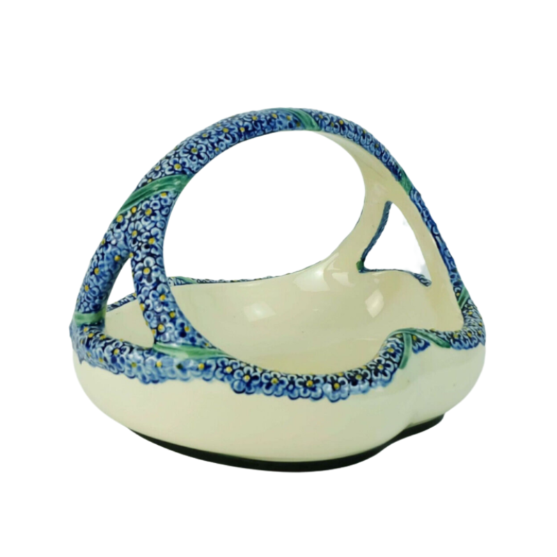 majolika karlsruhe BOWL with handle ceramic basket art nouveau pottery model 1255
