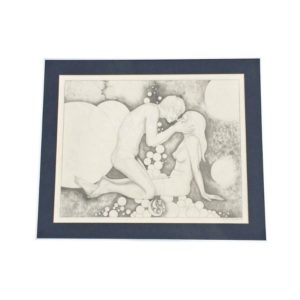 P. De Minter: ' Esoteric naked couple '. Large serigraphy