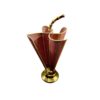 Pink Umbrella Stand with Bamboo Handle and Brass Base, 1950s